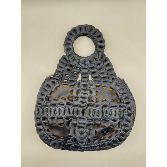 PATRICIA NASH Ticci leather flapover tote crossbody bag + Dust bag  BLUE DENIM - Picture 7 of 8